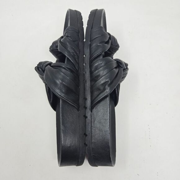 COCONUTS By MATISSE Park Ave Vegan Leather Knotted Tie Slide Sandal Black Sz 7 - Picture 7 of 8
